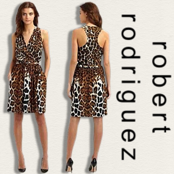 ROBERT RODRIGUEZ Faux Cheetah Wrap Dress - Picture 4 of 9